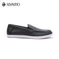 Breathable cow leather mens leather slip on casual loafer shoes